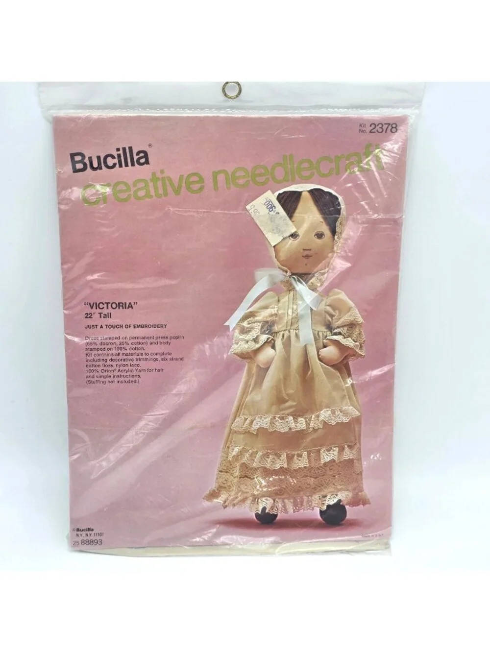 Vintge Bucilla Embroidery Doll Kit Victoria 22
